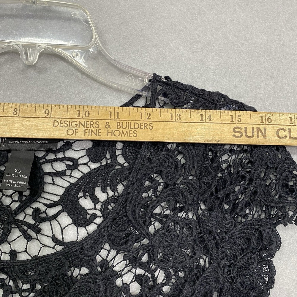 VTG Whimsigoth Top Women's Lace Shirt S Coquette Floral 90s Y2K Short Sleeve - Picture 4 of 10